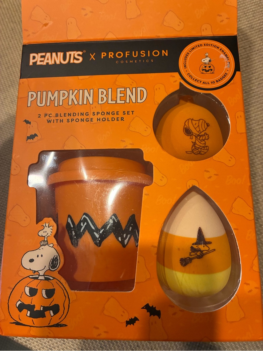 Peanuts x Profusion Pumpkin Blend Sponge Set - limited edition pin - Picture 4 of 4
